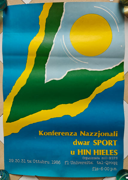 1986 Konferenza Nazzjonali dwar Sport u hin hieles - Organizzata mill-MZPN poster