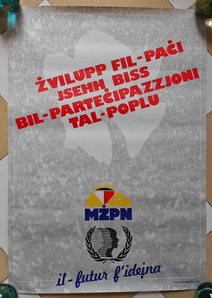 1980s Membri Zghazagh Partit Nazzjonalista (MZPN) political poster