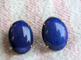 1980s 18ct earrings with Lapis Lazuli Gemstones