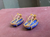 1980s 18ct earrings with Lapis Lazuli Gemstones