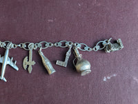 1980s Aterling Silver Lucky Charm Bracelet