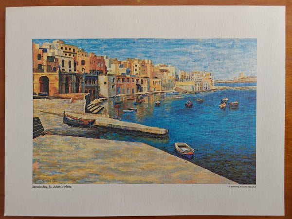 Spinola Bay, St. Julian's, Malta print by Doris Micallef