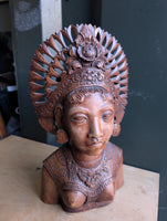 1970s Balinese Hand Carved Wood Feminine Figure