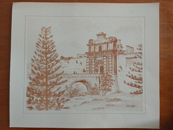 Mdina Gate print by Freddie Fenech