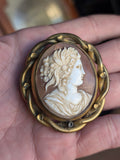 Antique 19th Century Victorian Pinchbeck Cameo Brooch