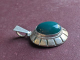 1970s Silver pendant with Malachite Stone