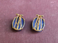 1980s 18ct earrings with Lapis Lazuli Gemstones