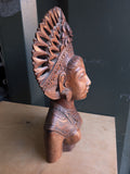 1970s Balinese Hand Carved Wood Feminine Figure