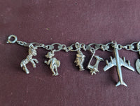 1980s Aterling Silver Lucky Charm Bracelet