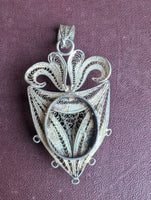 1930s Maltese Silver Filigree pendant