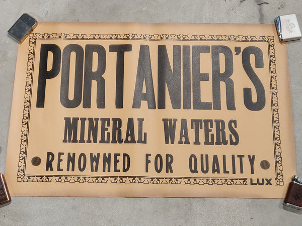 1950s Portanier's Mineral Water Poster