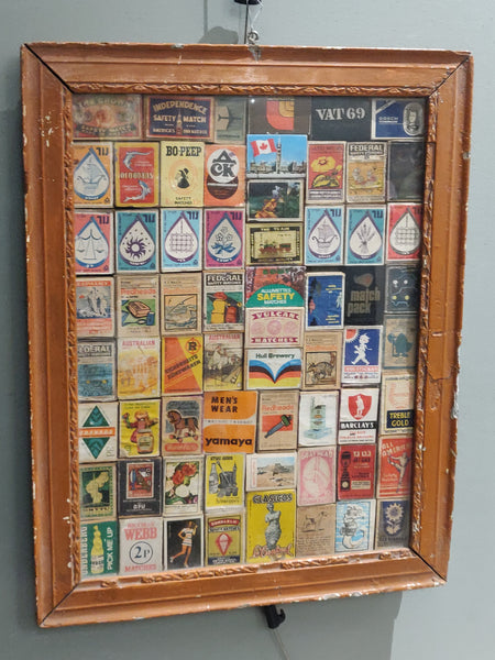 Framed Collection of Foreign Match Boxes