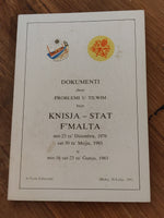 1983 - Dokumenti Dwar problem u tilwim bejn knisja - Stat f'Malta