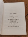 1983 - Dokumenti Dwar problem u tilwim bejn knisja - Stat f'Malta
