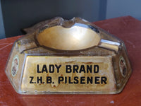 1960s Lady Brand Z.H.B. Pilsener Advertising Ashtray