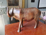 1960s African Water Buffalo Bull Wooden Statue