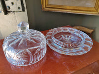 1970s Lead Crystal Butter Dish