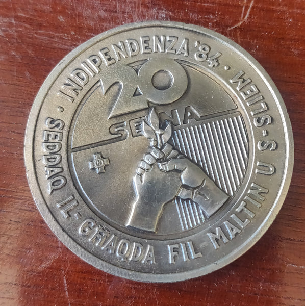 1984 - Twenty Years from Malta Independence Commemorative Medal