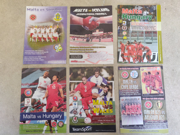 Lot of six (2004-2008) Maltese Football Association Match Program