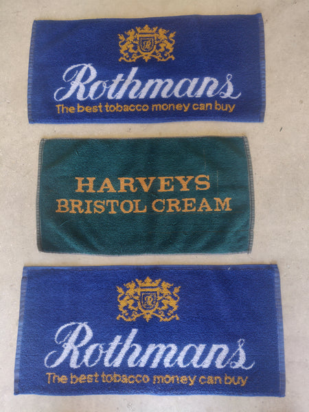 Three 1980s Advertising Bar Towels