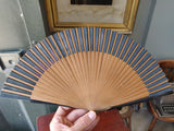 Hand Painted 1930s Ladies Wooden Folding Fan