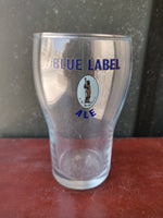 1980s Blue Label Ale Advertising Glass