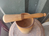 1960s Wooden Pestle and Mortar