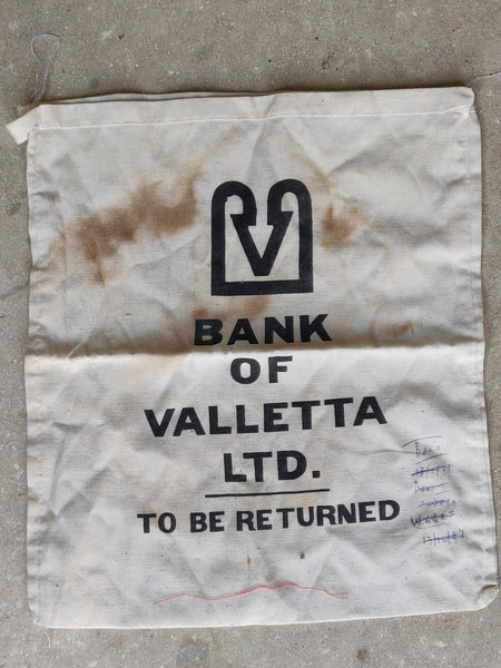 1970s Bank Of Valletta Money Sack