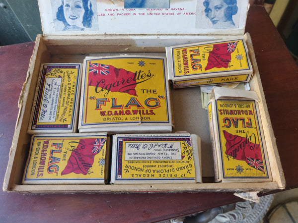 1930s collection of cigarette cards and six 1950s Cigarette Packets