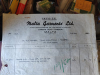30/05/1952 - Malta Garments Ltd Receipt