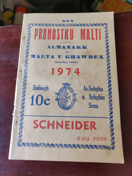 1974 - Pronostku Malti - Almanakk ta' Malta u Ghawdex