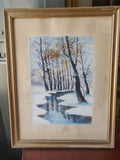 Mid-20th Century Painting Depicting Winter Scene