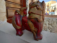 A Beautiful Chinese Antique 19th Century Wooden Fire Dog
