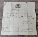 20/03/1948 - Malta Police Certificate of Conduct