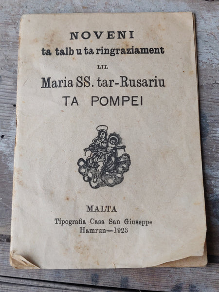 1923 - Noveni ta talb u ta Ringraziament lil Maris S.S. tar-Rusariu ta Pompei