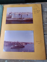 1970s Scrap Book with 22 Photos of Navy Ships in Malta